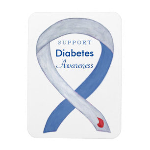 Diabetes Awareness Ribbon Art Custom Fridge Magnet