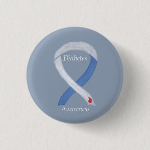 Diabetes Awareness Ribbon Customized Art Pin