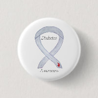 Diabetes Awareness Ribbon Customized Art Pin