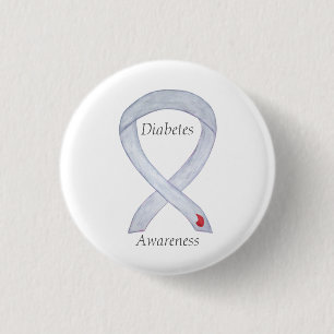Diabetes Awareness Ribbon Customized Art Pin