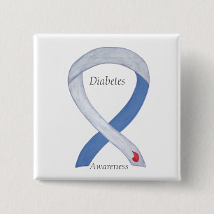 Diabetes Awareness Ribbon Customized Art Pin