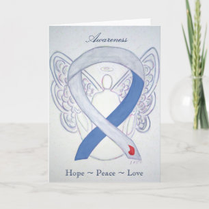 Diabetes Awareness Ribbon IDDM Angel Greeting Card