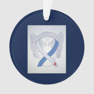 Diabetes Awareness Ribbon IDDM Angel Ornaments