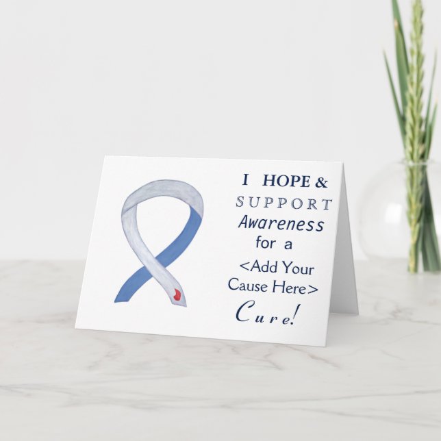 Diabetes Awareness Ribbon IDDM Custom Cards (Front)