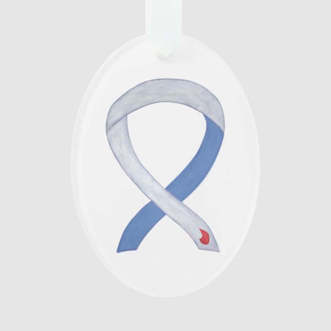 Diabetes Awareness Ribbon IDDM Custom Ornament (Front)