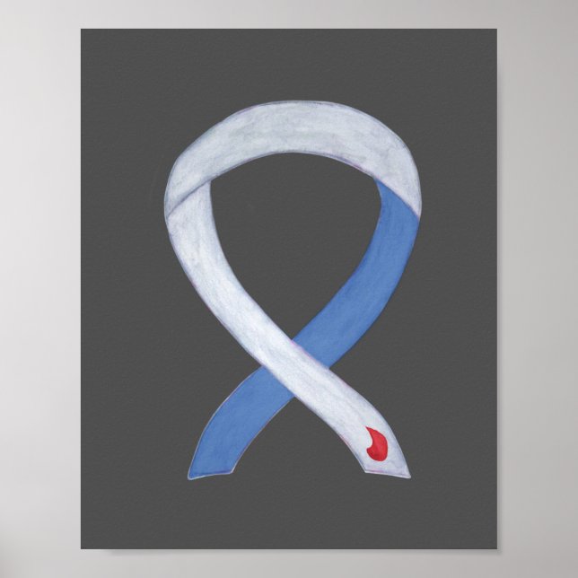 Diabetes Awareness Ribbon IDDM Custom Poster Print (Front)