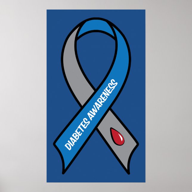 Diabetes Awareness Ribbon Poster (Front)