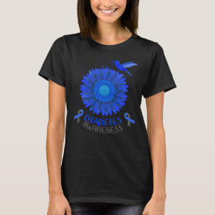 Diabetes Awareness Sunflower Hummingbird T-Shirt