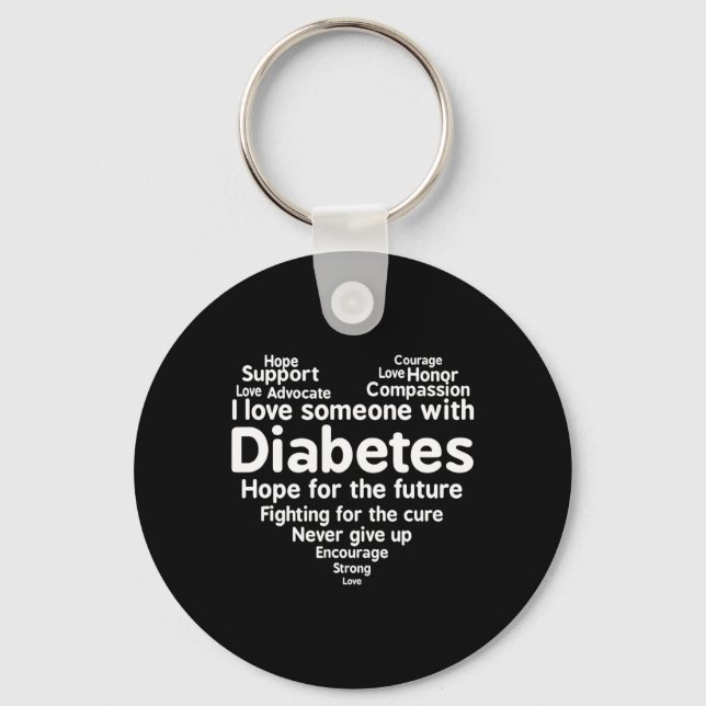 Diabetes Awareness Support Month  Keychain (Front)