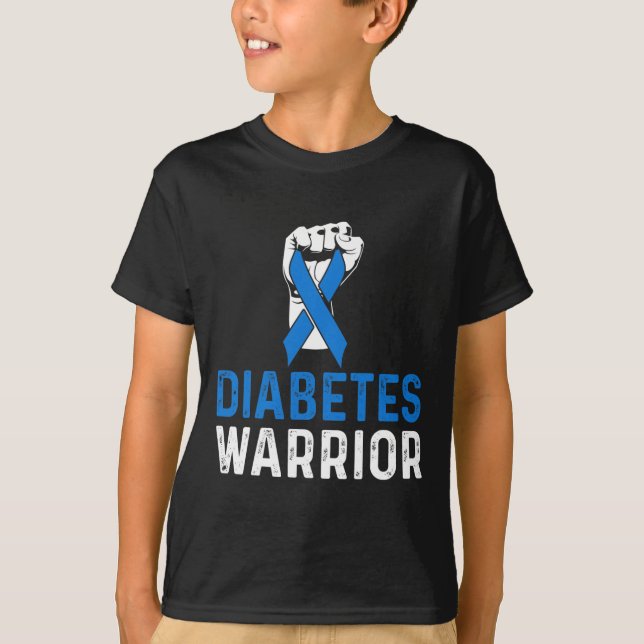 Diabetes Awareness T1D Diabetes Warrior  T-Shirt (Front)