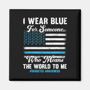 Diabetes Awareness T1d Support American Flag Blue  Magnet