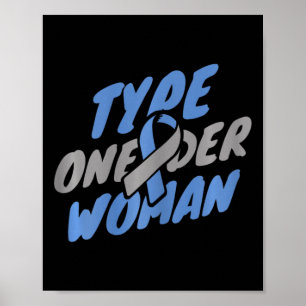 Diabetes Awareness - T1d Type One-der Woman Poster