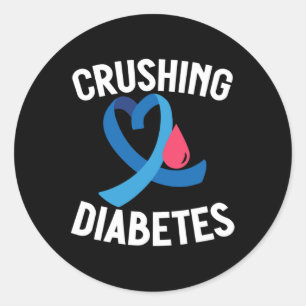 Diabetes Awareness T1d Warrior Crushing Diabetes Classic Round Sticker
