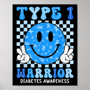 Diabetes Awareness Toddler Ribbon T1d Warrior Supp Poster