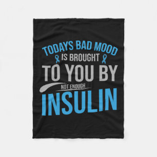 Diabetes Awareness Type 1 2 - Diabetic T1d T2d 2 Fleece Blanket