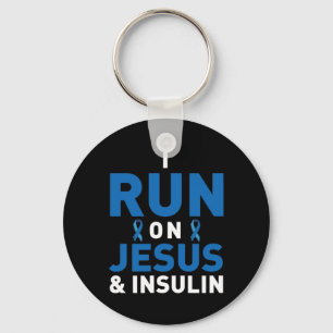 Diabetes Awareness Type 1 2 - Diabetic T1D T2D 4 Keychain