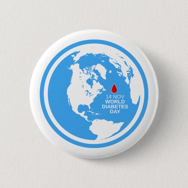 Diabetes Awareness World Diabetes Day 14 November 2 Inch Round Button (Front)