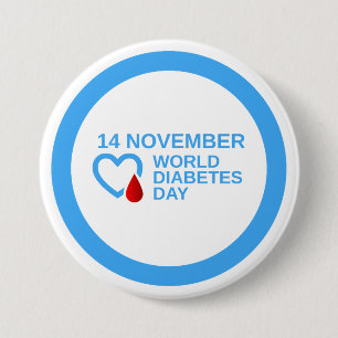 Diabetes Awareness World Diabetes Day 14 November 3 Inch Round Button