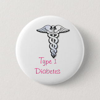Diabetes Badge - Pink 2 Inch Round Button