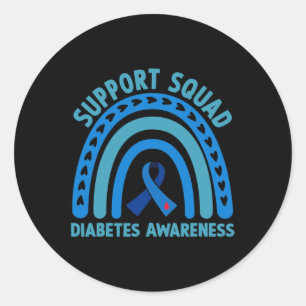 Diabetes Blue Support Squad Diabetes Awareness  Classic Round Sticker