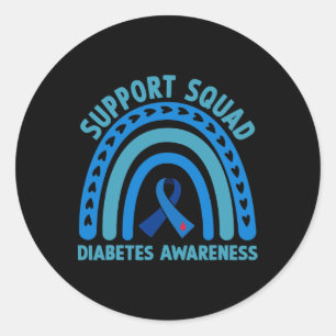 Diabetes Blue Support Squad Diabetes Awareness  Classic Round Sticker