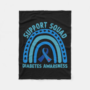 Diabetes Blue Support Squad Diabetes Awareness  Fleece Blanket