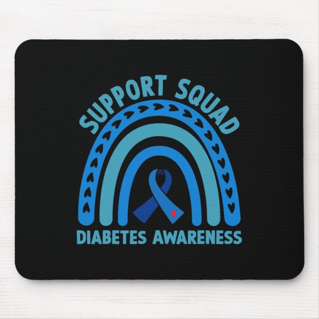Diabetes Blue Support Squad Diabetes Awareness  Mouse Pad (Front)