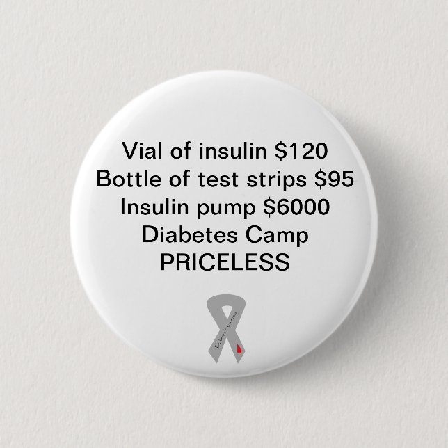 Diabetes Camp = Priceless 2 Inch Round Button (Front)