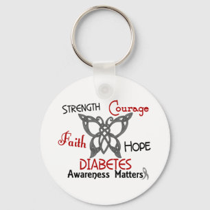 Diabetes Celtic Butterfly 3 Keychain