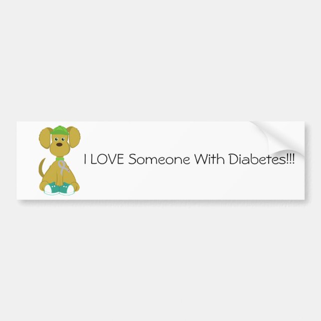 Diabetes Dog Bumper Sticker (Front)
