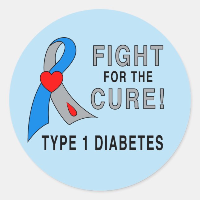 Diabetes: Fight For The Cure! Classic Round Sticker (Front)