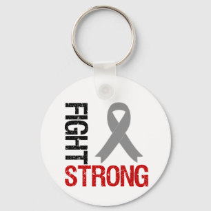 Diabetes Fight Strong Ribbon Keychain