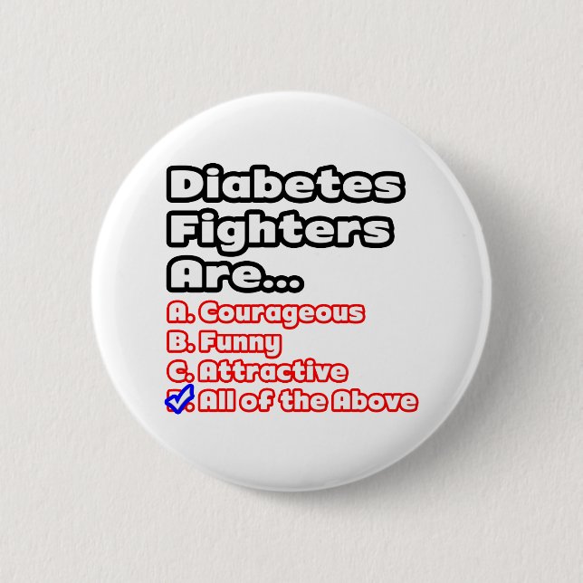 Diabetes Fighter Quiz 2 Inch Round Button (Front)
