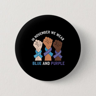 Diabetes Heimers Awareness In November We Wear Pur 2 Inch Round Button