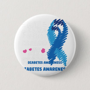 Diabetes His fight is my fight awareness  2 Inch Round Button
