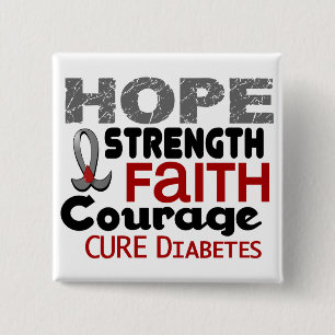 Diabetes HOPE 3 2 Inch Square Button