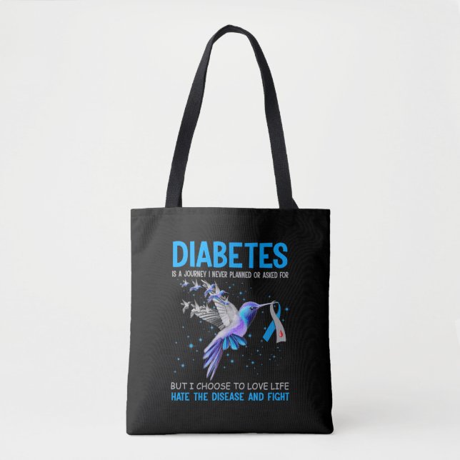Diabetes Hummingbird Tote Bag (Front)