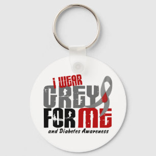 Diabetes I WEAR GREY FOR ME 6.2 Keychain