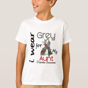 Diabetes I Wear Grey For My Aunt 43 T-Shirt