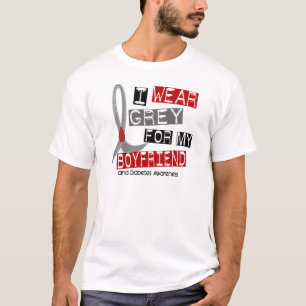 Diabetes I Wear Grey For My Boyfriend 37 T-Shirt