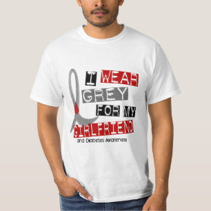 Diabetes I Wear Grey For My Girlfriend 37 T-Shirt