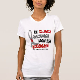Diabetes I Wear Grey For My Grandson 37 T-Shirt