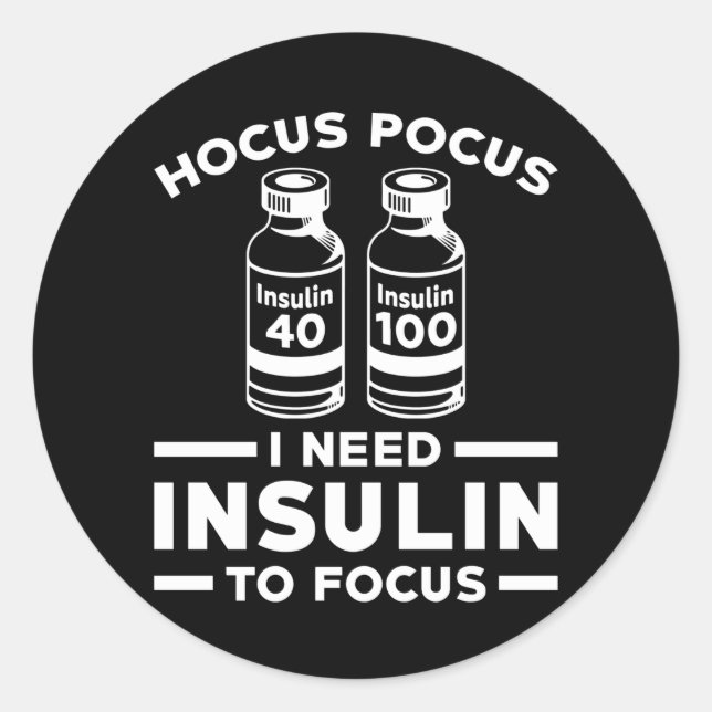 Diabetes Insulin Classic Round Sticker (Front)