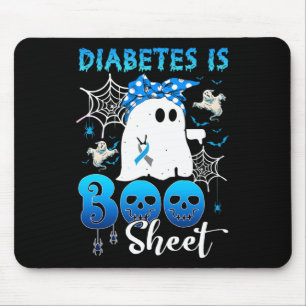 Diabetes Is Boo Sheets Ghost Diabetes Awareness Ha Mouse Pad