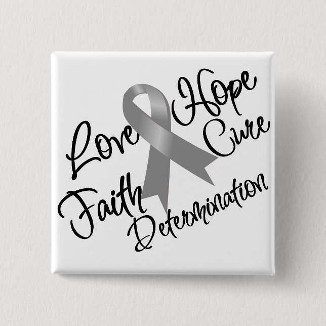 Diabetes Love Hope Determination 2 Inch Square Button (Front)