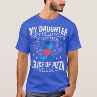 Diabetes Mom Pizza Ribbon T-Shirt