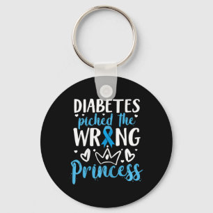 Diabetes Picked The Wrong Princess Diabetes Awaren Keychain