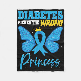 Diabetes Picked The Wrong Princess T1d Diabetes Aw Fleece Blanket
