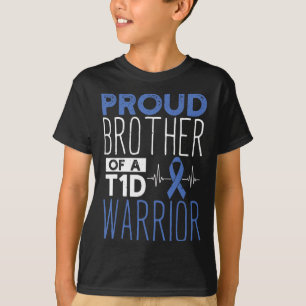 Diabetes Proud Brother Of A T1d Warrior Support Mo T-Shirt