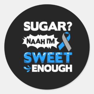 Diabetes Quotes Diabetes Fighter Diabetes Awarenes Classic Round Sticker
